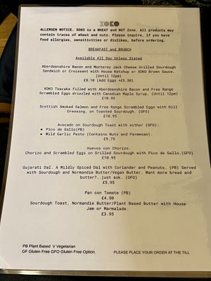 Breakfast and brunch menu  #Veganuary at XOKO in Inverness