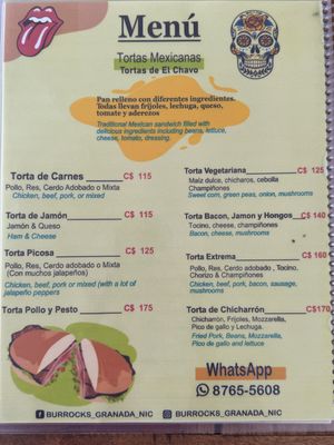 Menu  at Burrocks Mexican Food in Granada