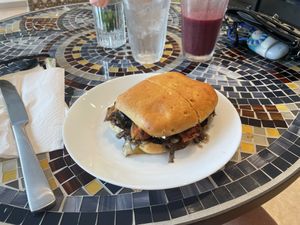 Portobello mushroom burger    at The Cafe at OM in Spring Hill
