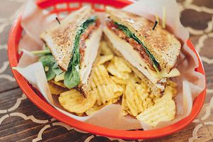 Some of the organic and vegan food that is served in the cafe in store. at New Bridge Organic Market in Jacksonville
