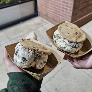 Chocolate chip cookie ice cream sandwiches at The Baked Bear - Pacific Beach in San Diego