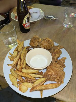 Vegan chicken wings   at Vegan Atitlan in San Pedro La Laguna