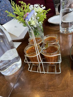 Rasam shots  at Cheeni in Durham