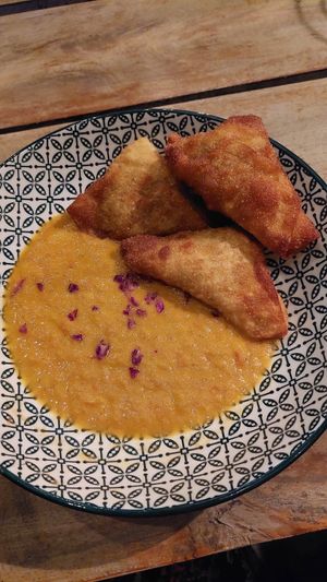 Veggie samosas at Shado Beni Caribbean Tapas Lounge in Caye Caulker