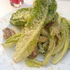 vegan caesar salad with grated walnuts at Zakaim - Vegan Boutique in Tel Aviv