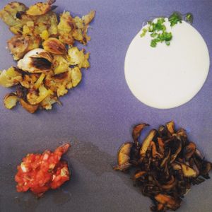 mushroom shawarma at Zakaim - Vegan Boutique in Tel Aviv