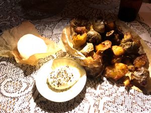 French fries w vegan mayo  at Zakaim - Vegan Boutique in Tel Aviv