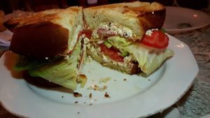 Vegan philadelphia cheese sandwich at Zakaim - Vegan Boutique in Tel Aviv