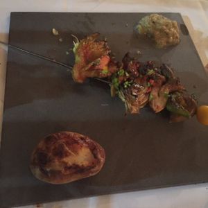 Mushroom skewer at Zakaim - Vegan Boutique in Tel Aviv