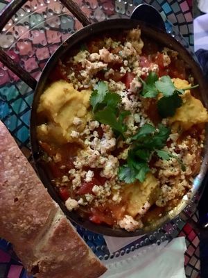 vegan schakschuka at Zakaim - Vegan Boutique in Tel Aviv