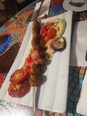 Mushroom squewer at Zakaim - Vegan Boutique in Tel Aviv