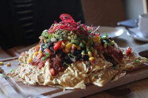 Mountain of nachos! at Lola Rosa - Parc in Montreal