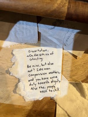 Secret notes inside drawers   at Lola Rosa - Parc in Montreal