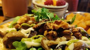 Mushroom toast at Lola Rosa - Parc in Montreal