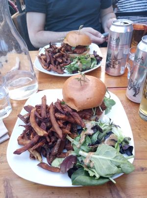 Cajun burger - vegan! at Lola Rosa - Parc in Montreal
