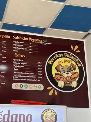 Menu   at Perritos Calientes El Medano in Tenerife