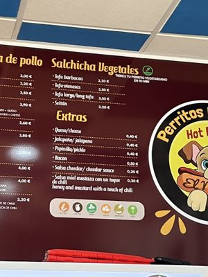 Menu 🌱   at Perritos Calientes El Medano in Tenerife