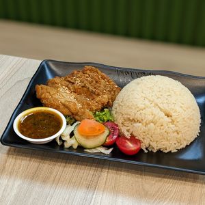 Vegan Chicken Cutlet Rice at Kale by KangSu 康素 @ The Adelphi in Central Singapore
