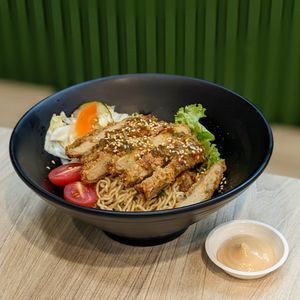 Vegan Chicken Cutlet Noodles at Kale by KangSu 康素 @ The Adelphi in Central Singapore