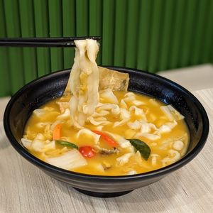 Vegan Tom Yum Ban Mee Soup at Kale by KangSu 康素 @ The Adelphi in Central Singapore