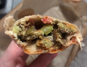 Falafel wrap with harissa   at Faya Healthy Mediterranean  in Abu Dhabi