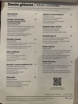 V = vegan   at HEVRE bar in Krakow