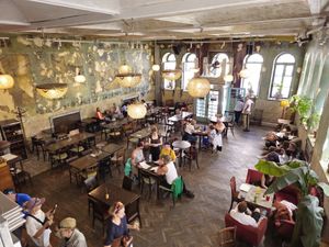Interior at HEVRE bar in Krakow