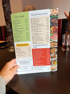 Updated menu - August 2024  at Dosa Kingdom in Hove