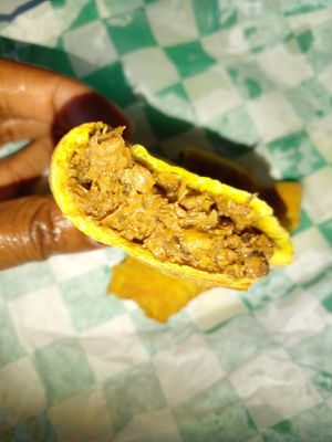 Vegan "beef" patty at Love Thyself Vegan Kitchen in St Georges