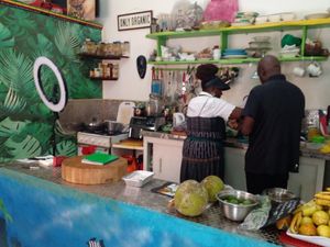 Inside at Love Thyself Vegan Kitchen in St Georges