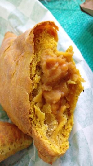 Chickpea and dhal patty at Love Thyself Vegan Kitchen in St Georges