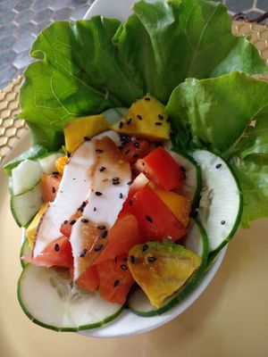 Salad at Love Thyself Vegan Kitchen in St Georges