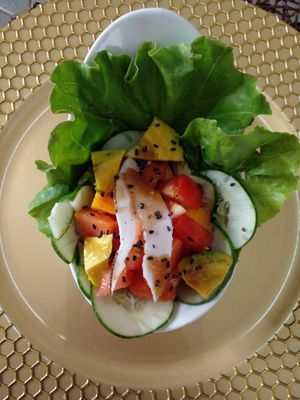 Salad at Love Thyself Vegan Kitchen in St Georges