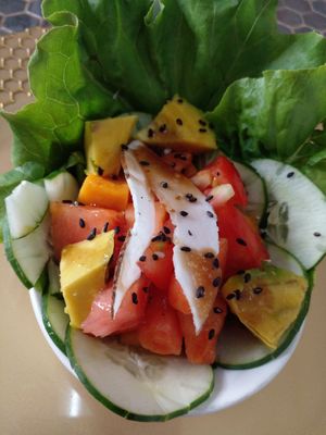 Salad at Love Thyself Vegan Kitchen in St Georges