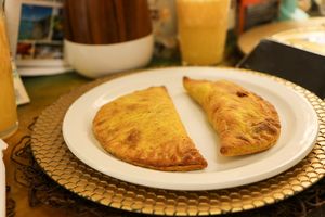 callaloo and dhal patties at Love Thyself Vegan Kitchen in St Georges