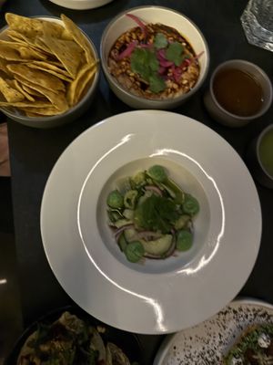 Ceviche salad and hummus   at MAMA ZOEE in Heidelberg