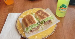 Vegan Pan con Bistec (no tomatoes or onions) at Cafecito - South Loop in Chicago