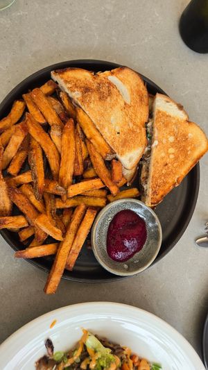 Patty melt with fries at The Plot in Costa Mesa