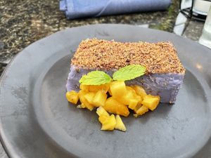 Ube panna cotta  at The Plot in Costa Mesa
