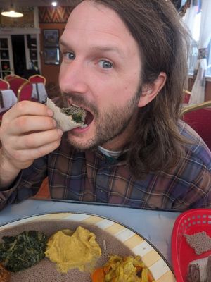 Veggie combo at Axum Ethiopian in Vancouver
