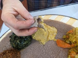 Veggie combo at Axum Ethiopian in Vancouver