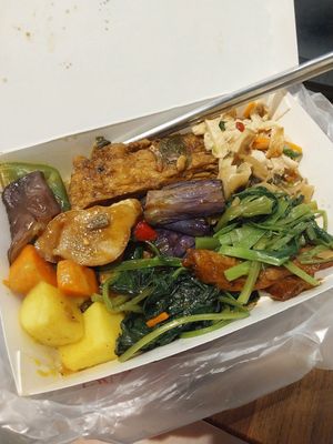 a bit of everything, 80ntd including rice at Zhongxing Vegetarian Buffet - 中興素食自助餐 in Taichung