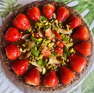 Glutenfree strawberry chocolate cake  at Veggie Forces in Alicante