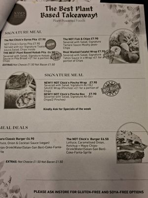 Menu at SAM'S KITCHEN in 