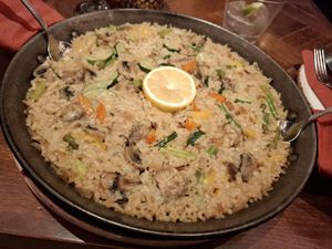 Paella vegan on demand at Cafe Andaluz in Aberdeen