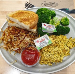 vegan breakfast, as on menu at SLC - Salt Lake Brewing Co - TA in Salt Lake City