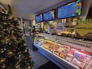 Counter at Frituur Hazegras in Oostende