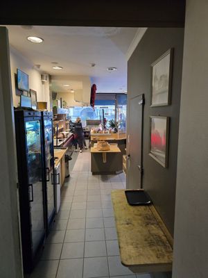 View from back area to front at Frituur Hazegras in Oostende