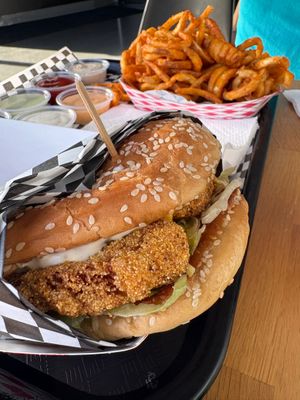 Lions Mane FishWich  at Planet Vegan in Fresno