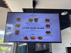 Large menu  at Planet Vegan in Fresno